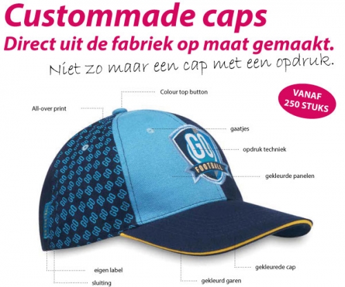 getuige Rijden violist Custom-made caps met eigen design
