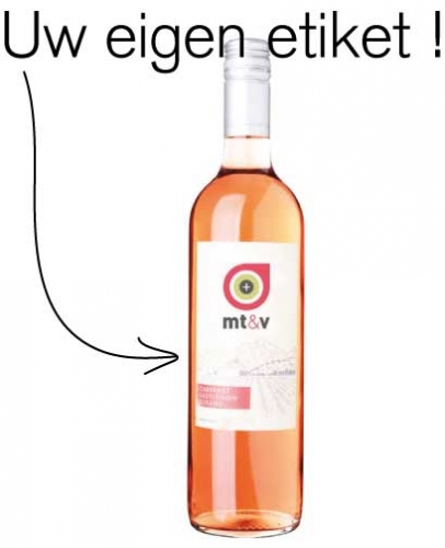 Dronken worden explosie cafetaria Rose wijn met eigen etiket bedrukt vanaf 6 flessen